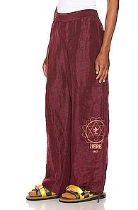 Wales Bonner Drawstring Yoga Pants In Red