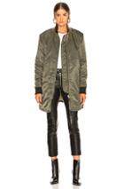 Acne Studios Long Bomber Jacket In Green