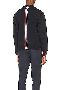 Thom Browne Striped Crewneck Pullover In Blue