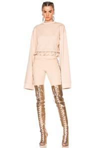 Fenty By Puma Cropped Long Sleeve Sweatshirt In Neutrals