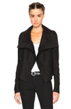 Drkshdw By Rick Owens Coated Biker Jacket In Black