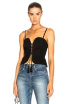 Saint Laurent Suede Bustier In Black