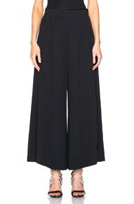 Proenza Schouler Satin Back Crepe Wide Leg Pants In Black