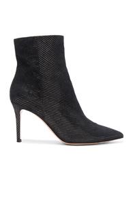 Gianvito Rossi Metallic Pinstripe Booties In Metallics,black,stripes