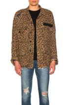 R13 Shredded Leopard Abu Jacket In Brown,animal Print