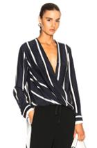 Rag & Bone Victor Blouse In Blue,stripes