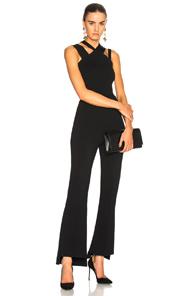 Roland Mouret Halesworth Plain Birdseye Stitch Jumpsuit In Black