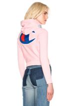 Vetements X Champion Fitted Hoodie In Pink