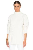 Nina Ricci Bi Color Patchwork Crewneck Sweater In White