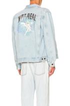 Off-white Not Real Angel Oversized Denim Jacket In Blue