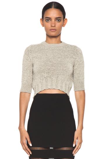 Carven Cropped Sweater In Neutrals