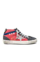 Golden Goose Canvas Mid Star Sneakers In Red