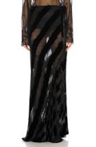 Ann Demeulemeester Velvet Stripe Maxi Skirt In Black