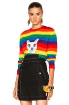 Loewe Rainbow Cat Sweater In Blue,green,purple,red,stripes,yellow