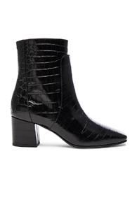 Givenchy Paris Croc Embossed Ankle Boots In Animal Print,black