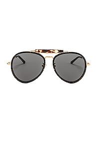 Dries Van Noten Aviator Sunglasses In Black
