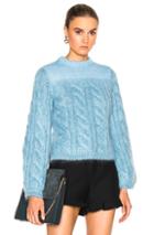 Fendi Cable Silk Mohair Sweater In Blue