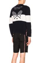 Thom Browne Cashmere Tennis Icon Crewneck In Blue