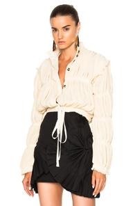 J.w. Anderson Pleated Gauze Jacket In Neutrals