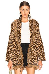 Alanui Animalier Oversized Jacquard Cardigan In Animal Print,brown,neutral