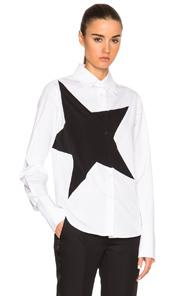 Tome Star Wide Cuff Button Down In White