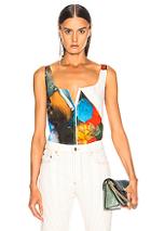 Mugler Abstract Top In Abstract,blue,white