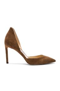 Jimmy Choo Liz 100mm Suede Heel In Brown