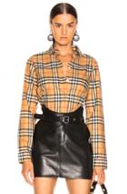 Burberry Crow Shirt In Plaid,yellow