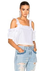 Nicholas Cotton Square Neck Top In White