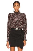 Isabel Marant Lamia Top In Black,floral
