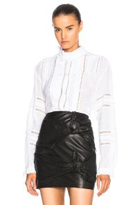 Isabel Marant Etoile Valda Lace & Cotton Blouse In White