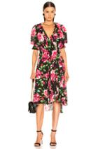 Icons Cha Cha Wrap Dress In Black,pink,floral