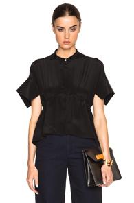 Victoria Victoria Beckham Soft Kick Sleeve Top In Black
