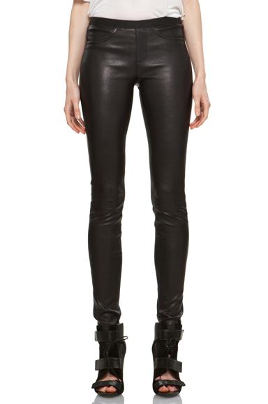 Helmut Lang Stretch Leather Legging In Black