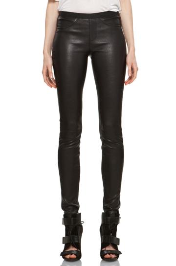 Helmut Lang Stretch Leather Legging In Black