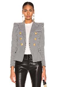 Balmain Houndstooth Jacket In Black,plaid,white