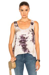 Enza Costa Loose Scoop Tank Top In Purple,ombre & Tie Dye