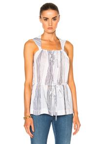 Stella Mccartney Printed Sleeveless Top In White,stripes