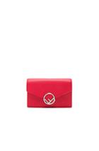 Fendi Medium Wallet On Chain In Red