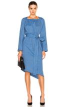 Loewe Square Collar Dress In Blue,stripes