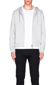 Calvin Klein Collection Koen Hooded Sweatshirt With Perforated Back In Gray