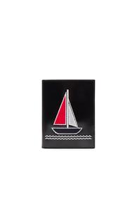 Thom Browne Embroidered Passport Holder In Black