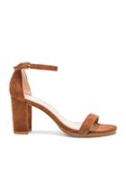 Stuart Weitzman Suede Simple Heels In Brown