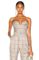 Carmen March Checked Bustier Top In Gray,plaid