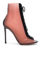 Gianvito Rossi Patent & Latex Ree Lace Up Ankle Boots In Neutrals