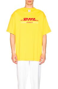 Vetements Dhl Double Tee In Yellow