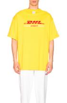 Vetements Dhl Double Tee In Yellow