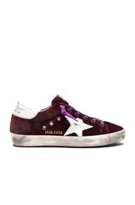 Golden Goose Velvet Superstar Sneakers In Purple