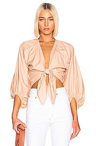 Adriana Degreas Front Knot Shirt In Neutral