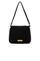 Saint Laurent Suede Amalia Satchel In Black